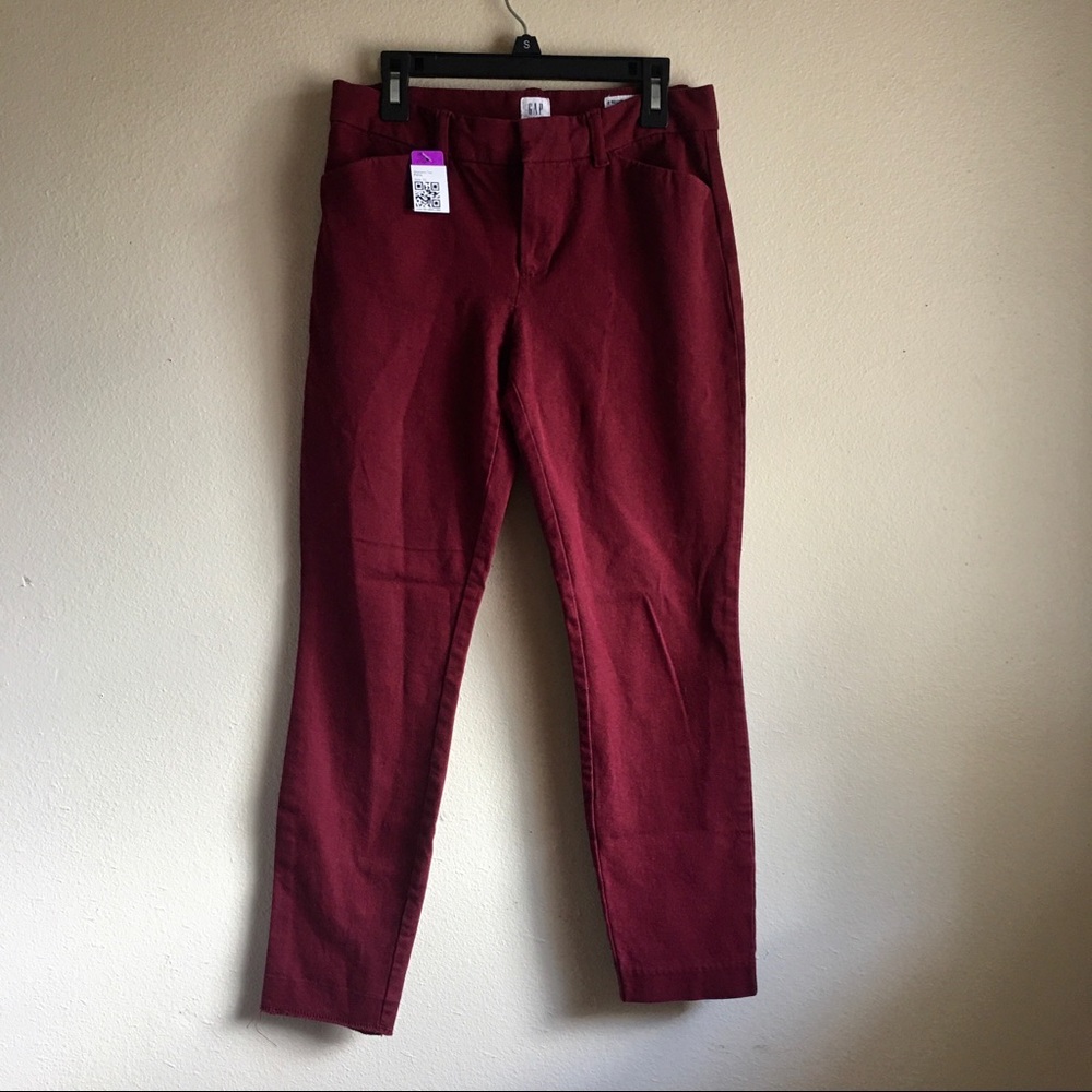 NWT GAP Maroon Slimming Pants